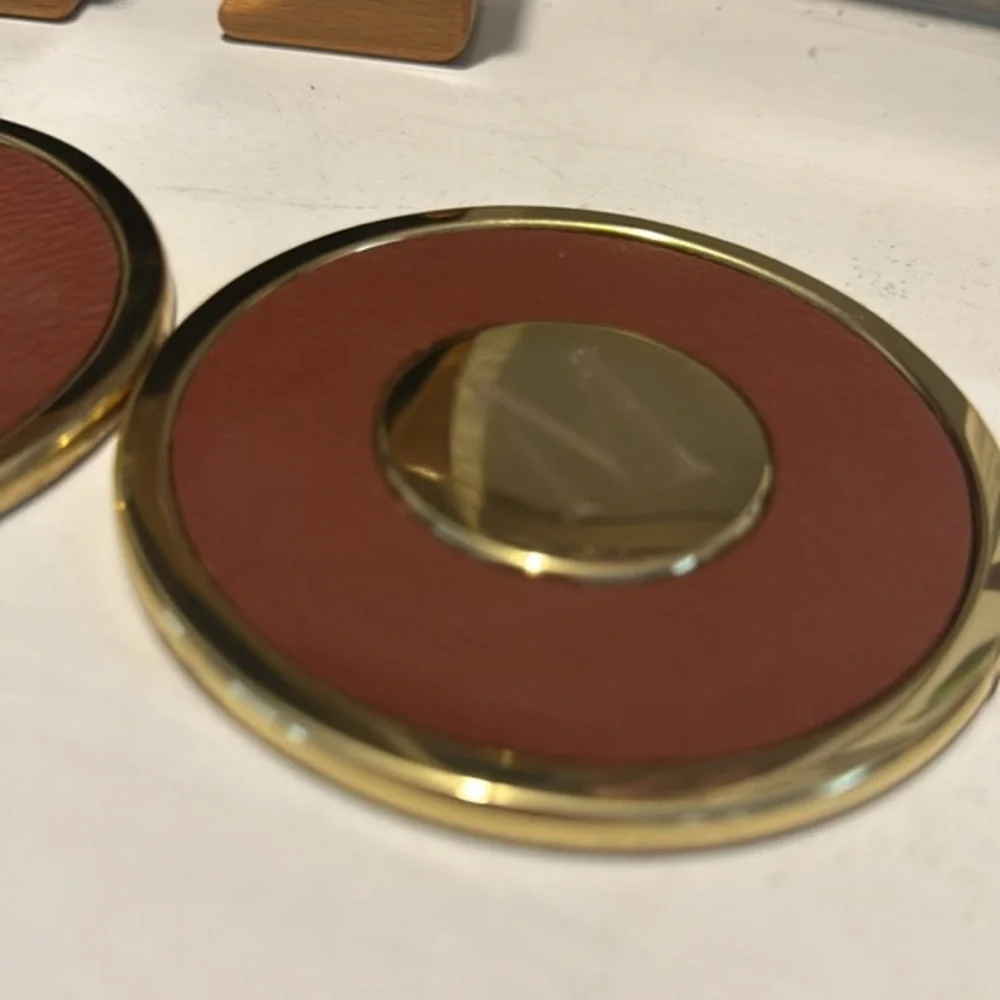 Coaster‎ Solid Brass & Leather Made in Spain Monogrammed M